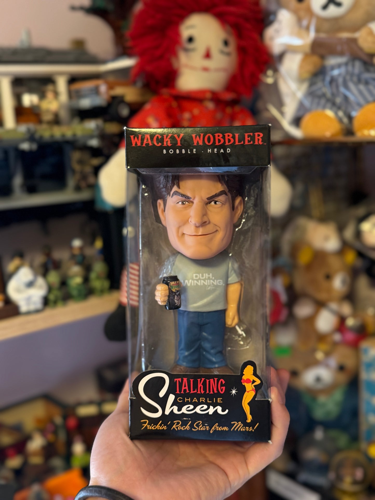 7” Wacky Wobbler Bobble Head Talking Charlie Sheen