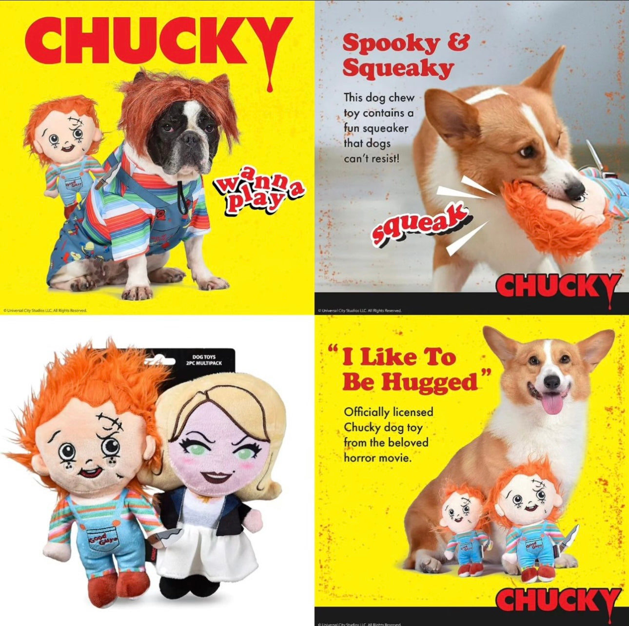 6" & 9" Chucky Pets Plush Squeaker