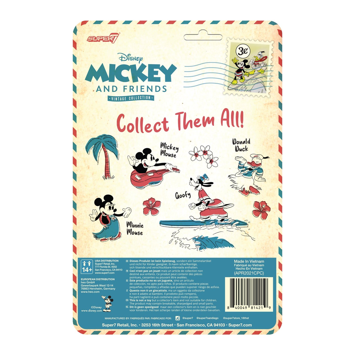 3.75" Vintage Collection Wave2 Mickey Mouse(Hawaiian Holiday)